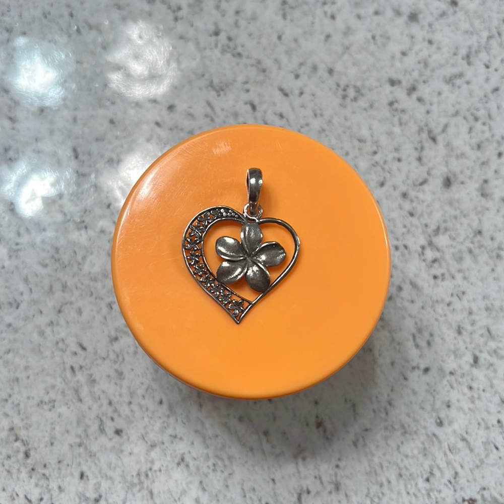 Sterling silver pumeria pendant